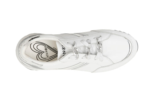 CafèNoir Donna Sneakers in pelle con dettaglio catena C1DN1380W001 Bianco