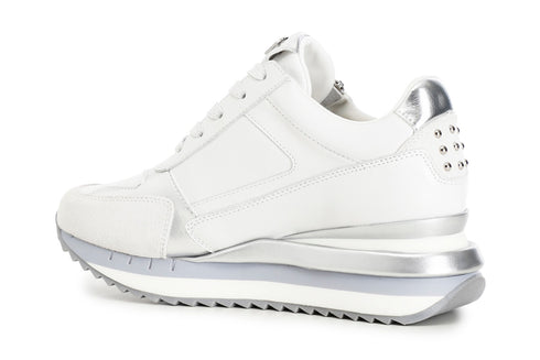 CafèNoir Donna Sneakers allacciate con cerniera C1DN1610W002 Bianco/argento