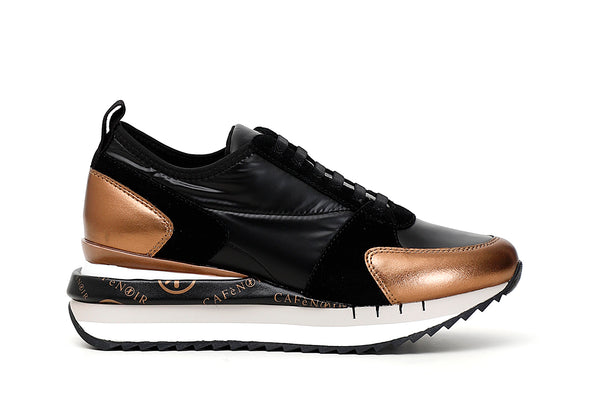 CafèNoir Donna Slip on in nylon con finti lacci C1DN9170 Multi nero