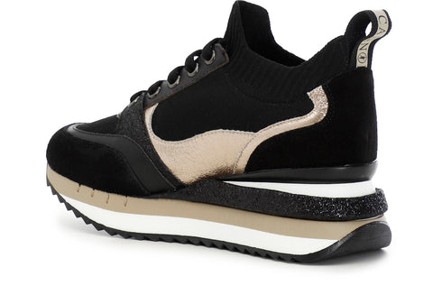 CafèNoir Donna Sneakers in maglia e pelle scamosciata C1DN9570N007 Multi nero