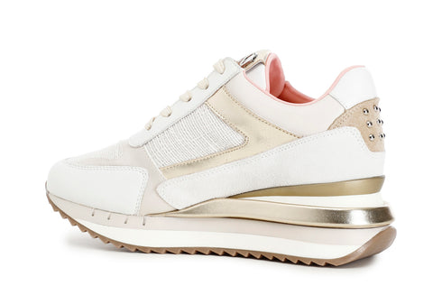 CafèNoir Donna Sneakers in tessuto allacciate con cerniera C1DN9620W056 Multi panna