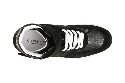 CafèNoir Donna Sneakers in pelle scamosciata con zeppa interna C1DQ6020 Nero