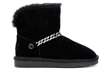 CafèNoir Donna Tronchetto in pelle scamosciata con catena C1DR6010 Nero