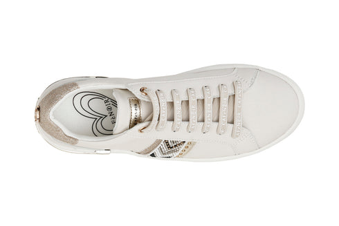 CafèNoir Donna Sneakers con ornamento laterale C1DS9210W015 Panna