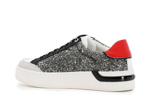 CafèNoir Donna Sneakers glitter con accessorio logo laterale C1DS9220X002 Antracite