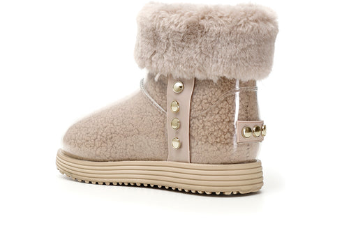 CafèNoir Donna Tronchetto in pvc con pelliccia sintetica C1DV9020 Beige