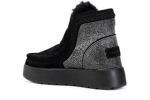 CafèNoir Donna Tronchetto in pelle scamosciata e microstrass C1DZ6140N001 Nero