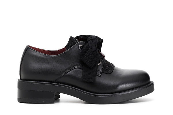 CafèNoir Donna Derby con riporto strass in pelle C1EA1660 Nero