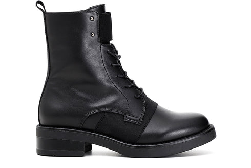 CafèNoir Donna Tronchetto allacciato in pelle con elastici C1EA1670 Nero