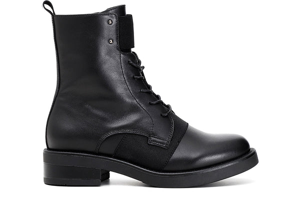 CafèNoir Donna Tronchetto allacciato in pelle con elastici C1EA1670 Nero