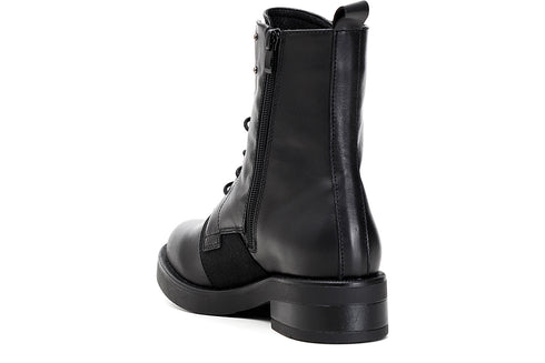 CafèNoir Donna Tronchetto allacciato in pelle con elastici C1EA1670 Nero