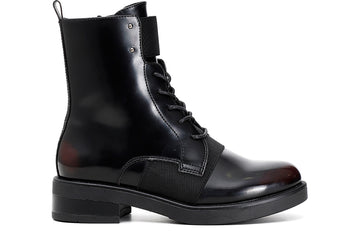 CafèNoir Donna Tronchetto allacciato in similpelle spazzolata con elastici C1EA9670 Bordeaux