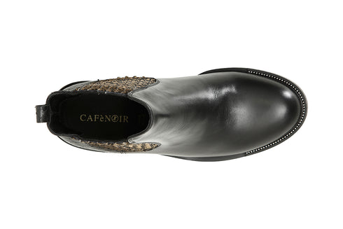 CafèNoir Donna Tronchetto con elastico in pelle e cavallino C1EB1080 Nero/cuoio