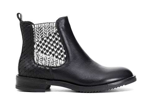 CafèNoir Donna Tronchetto con elastico in pelle e cavallino C1EB1080 Nero/bianco