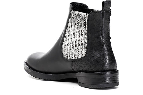 CafèNoir Donna Tronchetto con elastico in pelle e cavallino C1EB1080 Nero/bianco