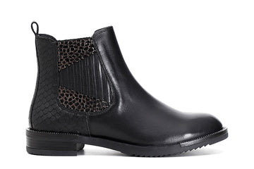 CafèNoir Donna Tronchetto elastico in pelle con dettaglio glitter C1EB1120 Nero/piombo