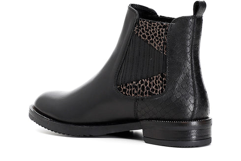 CafèNoir Donna Tronchetto elastico in pelle con dettaglio glitter C1EB1120 Nero/piombo