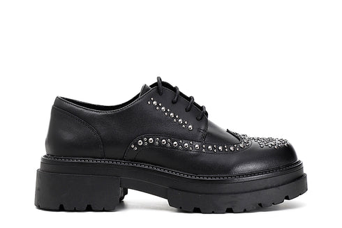 CafèNoir Donna Derby coda di rondine con borchie in pelle C1EC1240 Nero