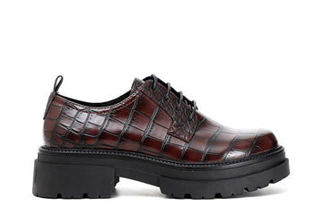 CafèNoir Donna Derby in similpelle stampa cocco C1EC8250 Testa di moro