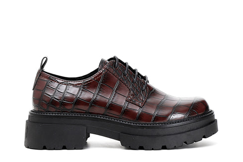 CafèNoir Donna Derby in similpelle stampa cocco C1EC8250 Testa di moro