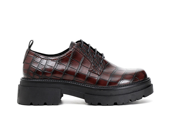 CafèNoir Donna Derby in similpelle stampa cocco C1EC8250 Testa di moro