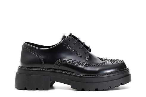 CafèNoir Donna Derby coda di rondine in similpelle con borchie C1EC9240 Nero