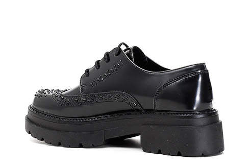 CafèNoir Donna Derby coda di rondine in similpelle con borchie C1EC9240 Nero