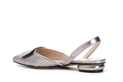 CafèNoir Donna Ballerina aperta dietro in pelle stampa intreccio C1ED2210X002 Antracite