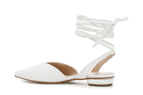 CafèNoir Donna Ballerina in nappa con lacci alla caviglia C1ED4250W001 Bianco