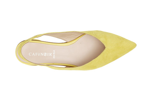 CafèNoir Donna Ballerina in camoscio aperta dietro C1ED5240 Giallo