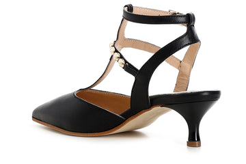 CafèNoir Donna Scarpe in pelle con laccio alla caviglia e accessorio C1EF4015N001 Nero