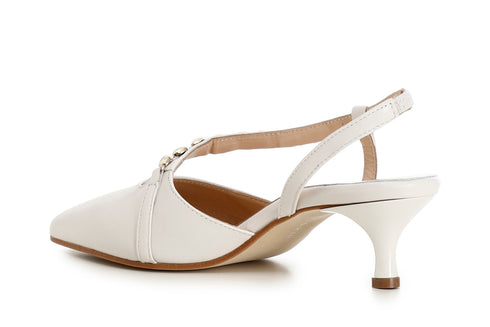 CafèNoir Donna Scarpe in pelle asimmetriche con accessorio C1EF4016W022 Off white