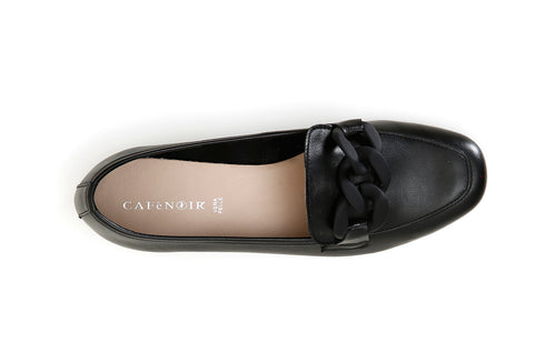 CafèNoir Donna Mocassini in pelle con catena C1EG1000 Nero