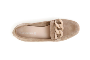 CafèNoir Donna Mocassini in pelle scamosciata con catena C1EG6000 Taupe