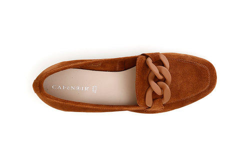 CafèNoir Donna Mocassini in pelle scamosciata con catena C1EG6000 Cuoio