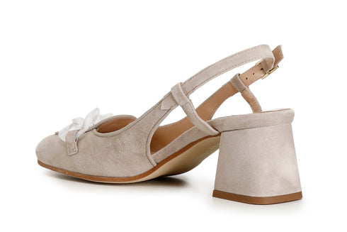 CafèNoir Donna Scarpa aperta dietro in camoscio con catena C1EL5050M008 Beige