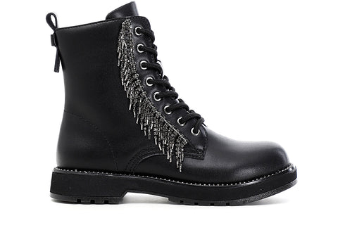 CafèNoir Donna Tronchetto in similpelle con frange strass C1FA9151 Nero