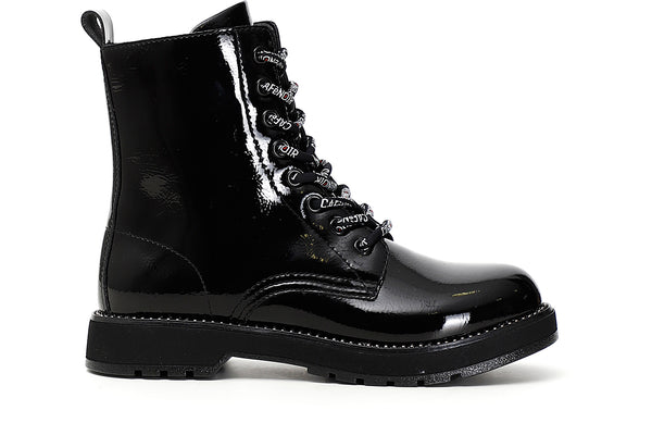 CafèNoir Donna Tronchetto in similpelle naplak con borchie sul guardolo C1FA9400 All black