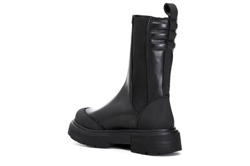 CafèNoir Donna Tronchetto in pelle con elastico e dettagli gommati C1FB1040 Nero