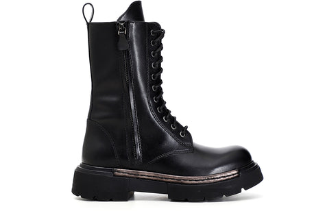 CafèNoir Donna Tronchetto alto allacciato in vitello C1FB1080 Nero