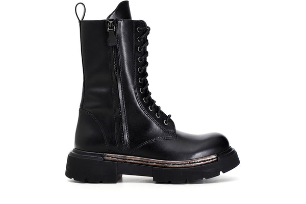 CafèNoir Donna Tronchetto alto allacciato in vitello C1FB1080 Nero