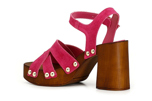 CafèNoir Donna Sandalo gabbietta in pelle scamosciata C1FB6020V004 Fuxia