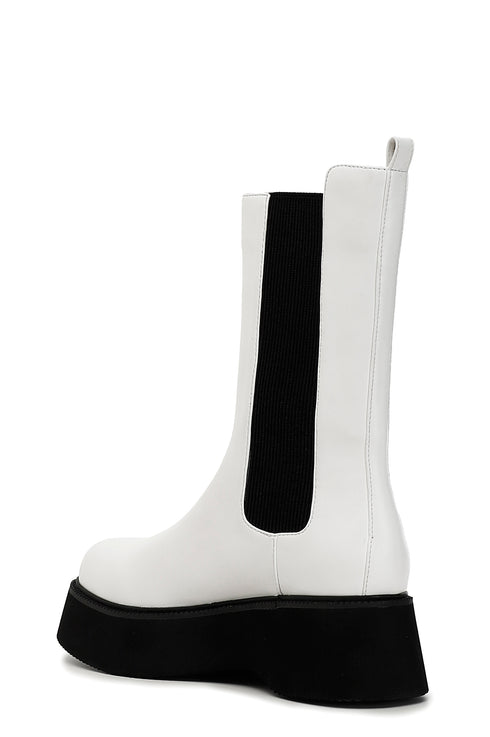 CafèNoir Donna Stivali in similpelle con elastico C1FL9040W001 Bianco