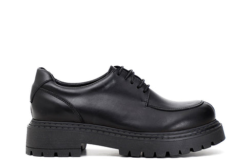 CafèNoir Donna Scarpe allacciate in pelle con vaschetta C1FM1200 Nero