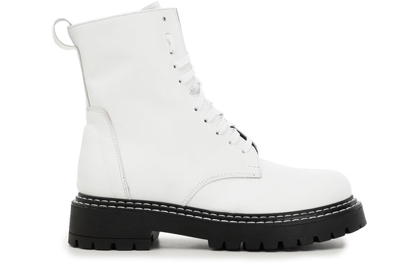 CafèNoir Donna Tronchetto in pelle con lacci C1FM1240 Bianco