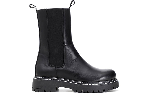 CafèNoir Donna Tronchetto alto in pelle con elastico C1FM1260 Nero