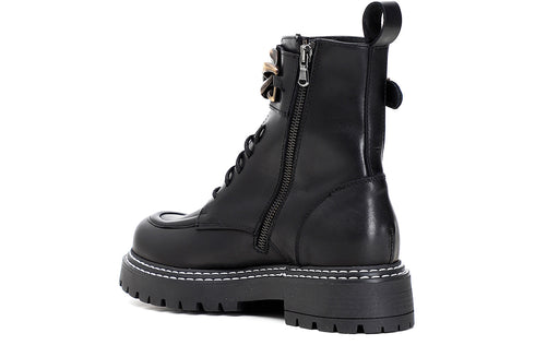 CafèNoir Donna Tronchetto allacciato in pelle con accessorio catena C1FM1270 Nero