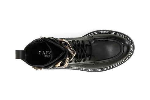 CafèNoir Donna Tronchetto allacciato in pelle con accessorio catena C1FM1270 Nero