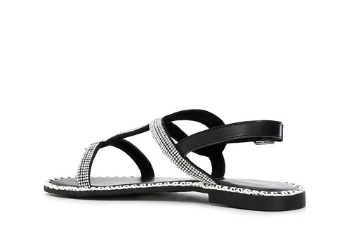 CafèNoir Donna Sandalo con motivo serpente strass C1GA1130 Nero cristallo