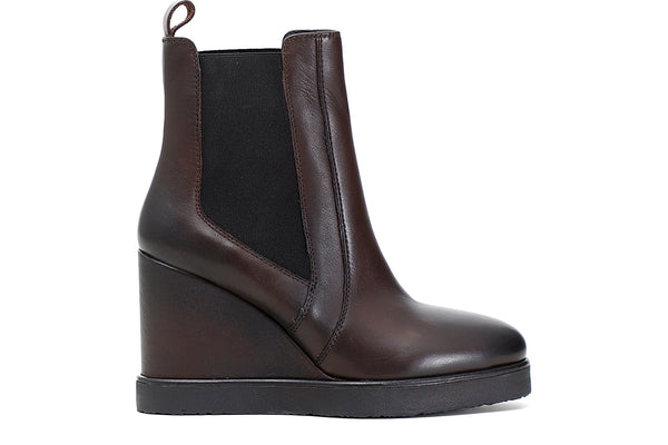 CafèNoir Donna Tronchetto con elastici in pelle con zeppa C1GC1230 T.moro